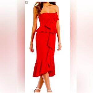 Gianni Bini strapless red cocktail dress Size 4